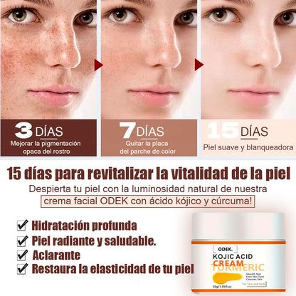 Crema Facial Iluminadora Odek con Ácido Kójico y Cúrcuma