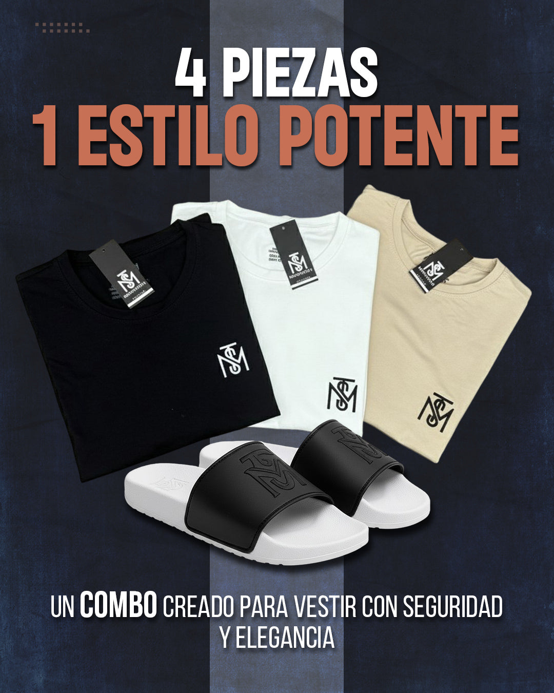 Combo Monastery 3 Camisetas Y 1 Sandalia
